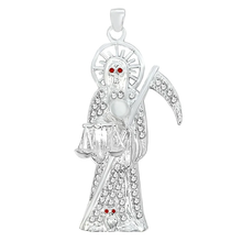 Load image into Gallery viewer, Sterling Silver Santa Muerte Cubic Zirconia Pendant