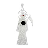 Sterling Silver Santa Muerte Black Onyx CZ Pendant
