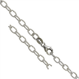 Italian Sterling Silver Oval Rolo DC Anklet
