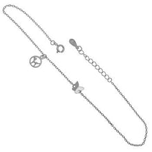 Load image into Gallery viewer, Sterling Silver Rhodium Plated DC Rolo With Butterfly And Dog Anklet