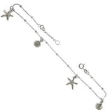 Italian Sterling Silver Starfish Seashell Anklet