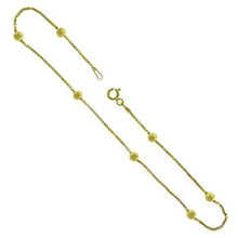 Load image into Gallery viewer, Sterling Silver Gold Plated DC Box Chain Bead Anklet