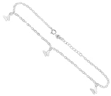 Load image into Gallery viewer, Sterling Silver Dangle Butterfly Charm Anklet