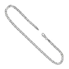 Italian Sterling Silver Flat D/C Valentin Anklet
