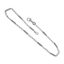 Load image into Gallery viewer, Italian Sterling Silver Rolo Alternate D/C Tube Anklet
