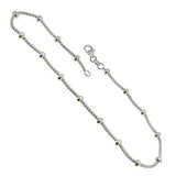 Italian Sterling Silver Popcorn Alternate Beads Anklet
