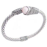 Sterling Silver Cultured Freshwater Pearl Cuff Bangle Bracelet