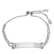 Load image into Gallery viewer, Sterling Silver Double Rolo DC Chain Adjustable ID Bracelet