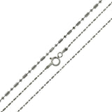 Italian Sterling Silver DC Bead 1+1 1.2mm Chain