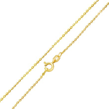 Load image into Gallery viewer, Sterling Silver Gold Plated Brilliant 1.3mm Round Flat Rolo Chain