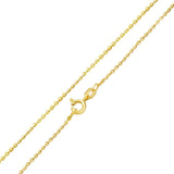 Sterling Silver Gold Plated Brilliant 1.3mm Round Flat Rolo Chain