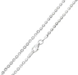 Sterling Silver Brilliant Round Flat Rolo Chain