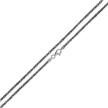 Sterling Silver Oxidized Byzantine 2.8mm Necklace
