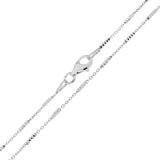 Sterling Silver 1.5MM Diamond Cut Rhodium plated Tube Brite Chain with Spring Clasp Closure