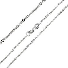 Load image into Gallery viewer, Sterling Silver Rhodium Plated D/C Curb And Rolo Brill Thin Chain
