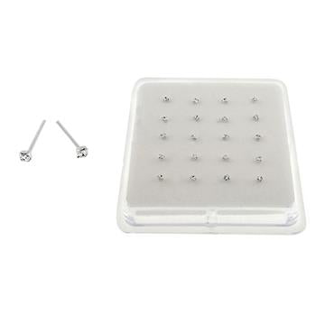 Sterling Silver Claw 1.8mm Clear Crystal Nose Stud Straight End