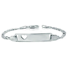 Load image into Gallery viewer, Italian Sterling Silver Figaro ID With Star Baby Bracelet