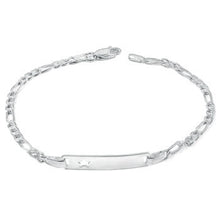 Load image into Gallery viewer, Italian Sterling Silver Figaro 6mm ID With Star Baby Bracelet