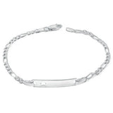 Italian Sterling Silver Figaro 6mm ID With Star Baby Bracelet