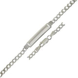Sterling Silver 4.2mm Flat Curb ID Bracelet