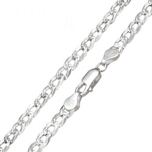 Load image into Gallery viewer, Sterling Silver Super Flat Curb Diamond Cut Chain And Bracelet