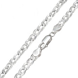 Sterling Silver Super Flat Curb Diamond Cut 150-5MM Chain
