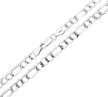 Load image into Gallery viewer, Italian Sterling Silver Figaro D/C Chain And Bracelet