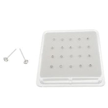 Load image into Gallery viewer, Sterling Silver Fishteeth 1.8mm Crystal Nose Stud Straight End
