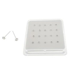 Sterling Silver Fishteeth 1.8mm Crystal Nose Stud Straight End