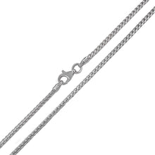 Load image into Gallery viewer, Italian Sterling Silver Rhodium Plated Franco Chain 050-1.5mm with Lobster Clasp Closure