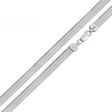 Sterling Silver Italian Super Flexible 5.3mm Magic Herringbone Pave Chain