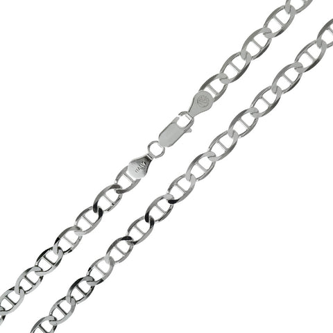 Sterling Silver 3.5mm -080 Flat Marina Chain