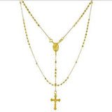 Sterling Silver Gold Plated D/C Rosary Necklace