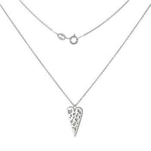 Load image into Gallery viewer, Sterling Silver Rhodium Plated Rolo Chain With Hammered Heart Pendant Necklace