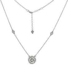 Load image into Gallery viewer, Sterling Silver Round Halo Cubic Zirconia Necklace