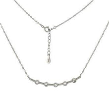 Load image into Gallery viewer, Sterling Silver D/C Cable Chain With CZ Bar Necklace