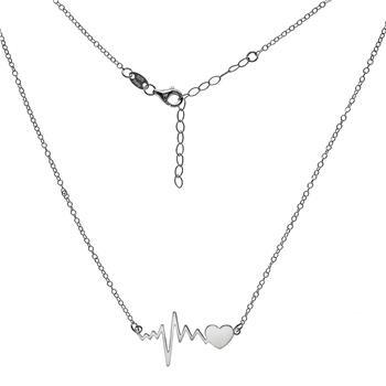 Italian Sterling Silver Heartbeat Necklace