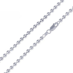 Sterling Silver Italian 8 MM Solid Bead Necklace