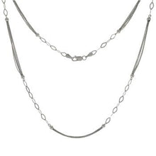 Load image into Gallery viewer, Sterling Silver Rhodium Plated Fancy Alternate Necklace