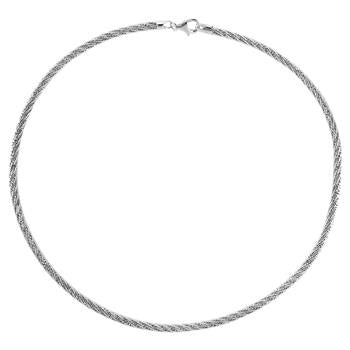Sterling Silver 5 Strands Braided Rd Omega DC Choker Necklace