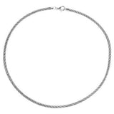Sterling Silver 5 Strands Braided Rd Omega DC Choker Necklace