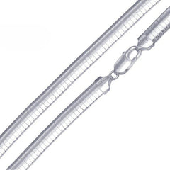 Italian Sterling Silver Dome 6mm Omega Necklace