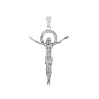 Sterling Silver Crucifix CZ Pendant