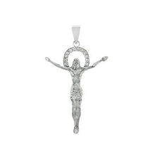 Load image into Gallery viewer, Sterling Silver Crucifix CZ Pendant