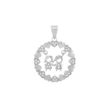 Load image into Gallery viewer, Sterling Silver Family Circle CZ Pendant