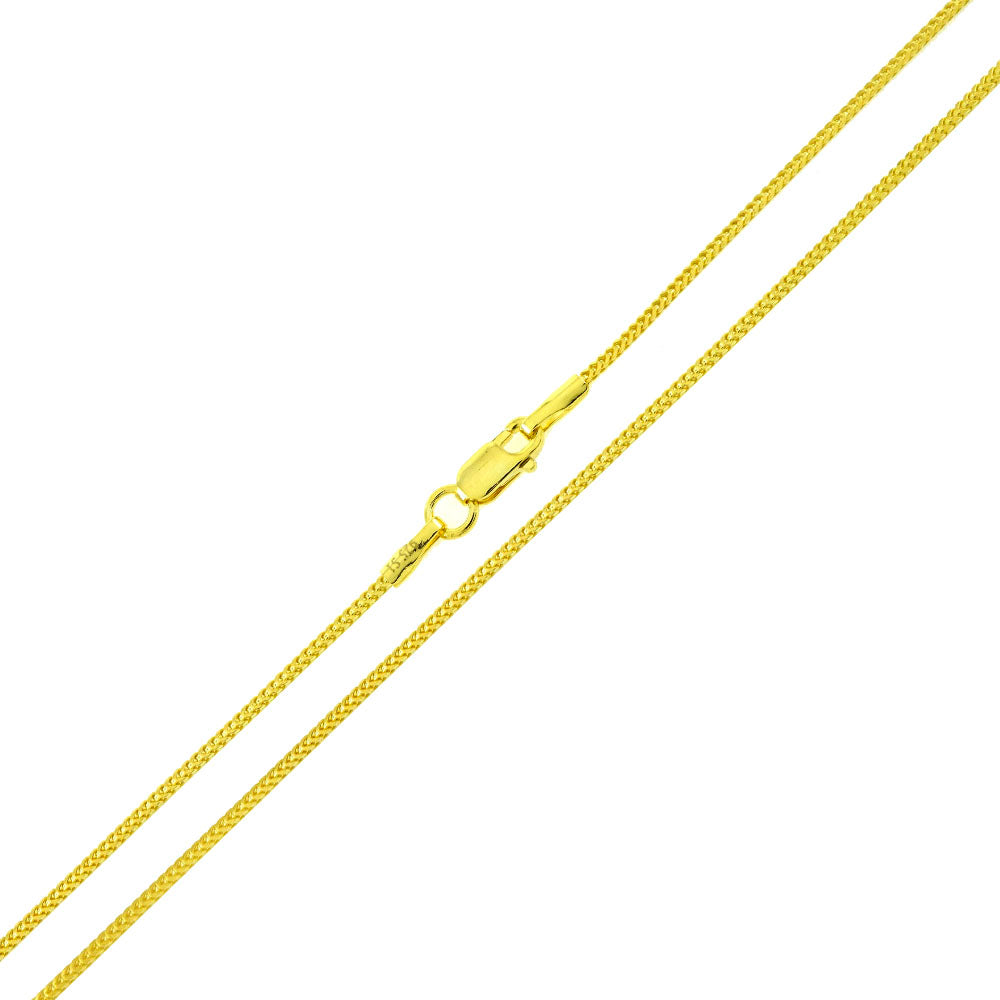 Sterling Silver 1mm Franco Gold Plated Chain
