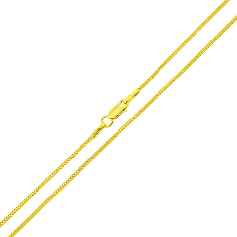 Sterling Silver 1mm Franco Gold Plated Chain