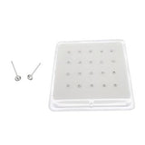 Sterling Silver Round Crystal Nose Stud Straight End