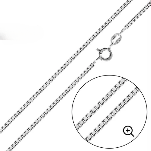 Italian Sterling Silver Round Box Chain 022- 1mm with Spring Clasp Closure
