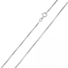 Load image into Gallery viewer, Italian Sterling Silver Rhodium Plated Round Diamond Cut  Box Chain 024- 1.1 mm with Spring Clasp Closure